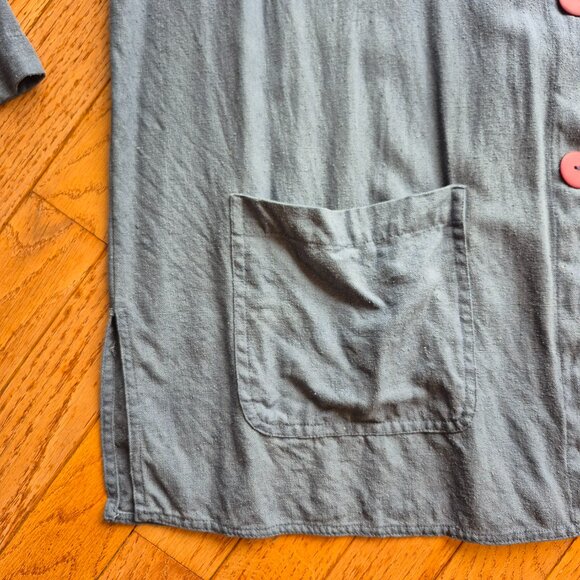 Raw Silk Vintage Dalmy's Top Cardigan Jacket Utility Safari S - Picture 5 of 13